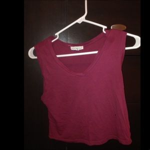 Maroon Cropped Muscle Tank
